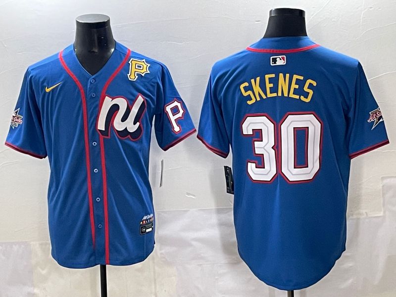 Men 2025 Pittsburgh Pirates #30 Skenes Blue All star Nike MLB Jersey style 1->pittsburgh pirates->MLB Jersey